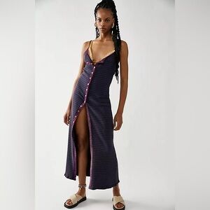 Free people purple striped maxi dress
